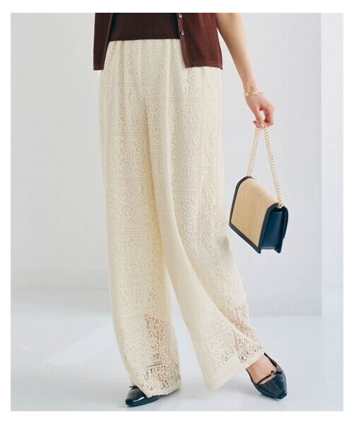 nissen（ニッセン）の「総レースイージーパンツ（パンツ・レディース・黒/エクリュ・S/M/L/LL）」の6枚目の写真