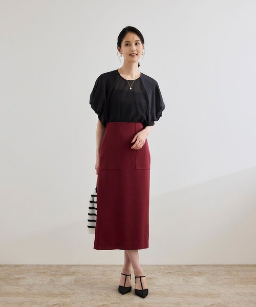 ROPE'（ロペ）の「【洗える】コットンシルクブラウス/セットアップ対応（シャツ/ブラウス・レディース・ブラック/ターコイズ・F）」の17枚目の写真