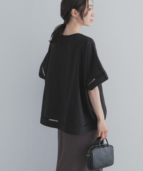 URBAN RESEARCH DOORS(アーバンリサーチドアーズ)の「ハシゴレースドッキングプルオーバー(Tシャツ/カットソー・レディース・OFF WHITE/BLACK/CAMEL・Free)」の14枚目の写真