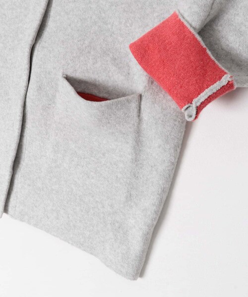 SENSE OF PLACE by URBAN RESEARCH（センスオブプレイスバイアーバンリサーチ）の「バイカラーニットコート（テーラードジャケット・レディース・L.GRY×PNK/CHA×BLU/MOC×YEL/YEL×GRY・one）」の22枚目の写真