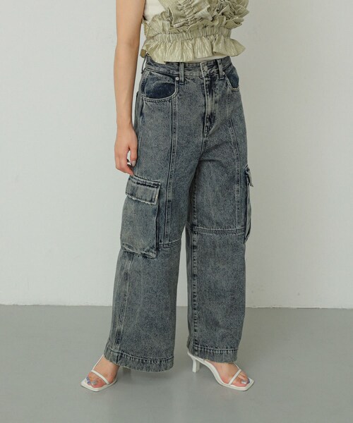 SENSE OF PLACE by URBAN RESEARCH(センスオブプレイスバイアーバンリサーチ)の「ヴィンテージデニムワイドパンツ(デニムパンツ・レディース・GRAY/L.INDIGO・S/M)」の12枚目の写真