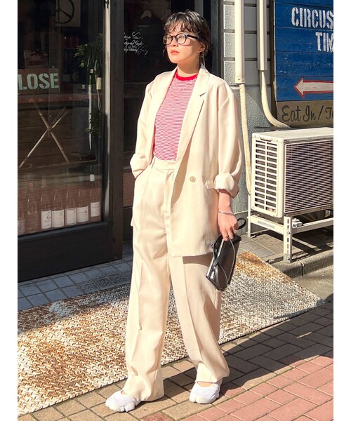 Ungrid（アングリッド）の「【WEB限定】テーラードジャケットセットアップ（セットアップ・レディース・アイボリー/チャコールグレー/ピスタチオ・F）」の2枚目の写真