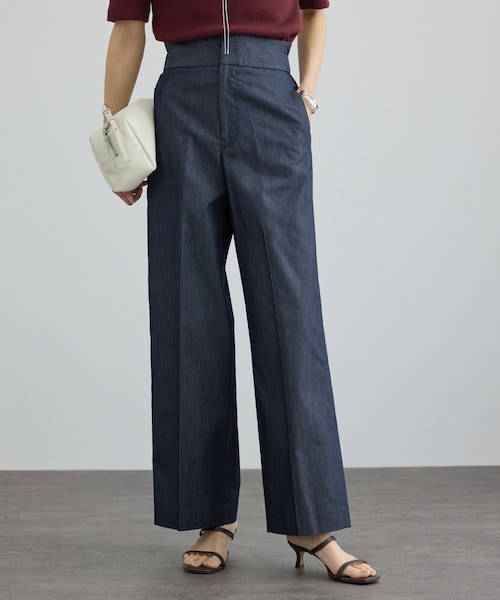 ADAM ET ROPE'(アダムエロペ)の「コットンライクスタイルアップパンツ 3(スラックス・レディース・ベージュ/ネイビー・M/S/XS)」の5枚目の写真
