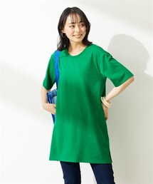 nissen | 大きいサイズ綿１００％汗染みしにくい５分袖チュニックＴシャツ(チュニック)
