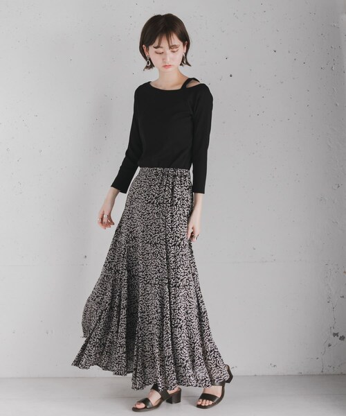 SENSE OF PLACE by URBAN RESEARCH（センスオブプレイスバイアーバンリサーチ）の「アシメネックリブトップ(7分袖)（Tシャツ/カットソー・レディース・BLACK/GREIGE/DUSTY PINK・FREE）」の11枚目の写真