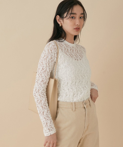 【YOUNG&OLSEN】別注レースロングスリーブカットソー