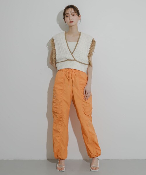 SENSE OF PLACE by URBAN RESEARCH(センスオブプレイスバイアーバンリサーチ)の「フリンジニットベスト(ベスト・レディース・BLU×GRY/IVORY/GRY×WHT・one)」の8枚目の写真