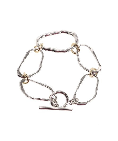 LAGUNAMOON（ラグナムーン）の「フォルムミックスチェーンブレスレット（ブレスレット・レディース・ライトグレー/シルバー/ゴールド・F）」の7枚目の写真