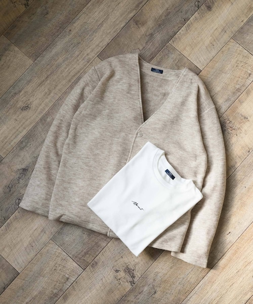 ITEMS URBANRESEARCH（アイテムズ アーバンリサーチ）の「キモウメランジカーディガン＋長袖刺繍Tセット（Tシャツ/カットソー・メンズ・BLU/BEG/BRN/BLK・M/L）」の3枚目の写真