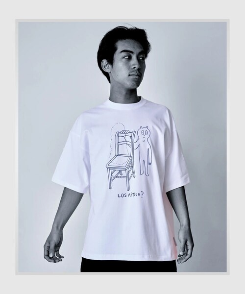 bonjour records(ボンジュールレコーズ)の「Somewhere in Tokyo/サムウェア・イン・トウキョウ Los Apson? Tee Designed by Shintaro Sakamoto(Tシャツ/カットソー・レディース・ホワイト・L/M/XL)」の9枚目の写真