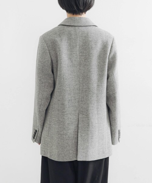 URBAN RESEARCH（アーバンリサーチ）の「ブリティッシュウールツイードジャケット（テーラードジャケット・レディース・L.GRAY/KHAKI・36/38）」の6枚目の写真
