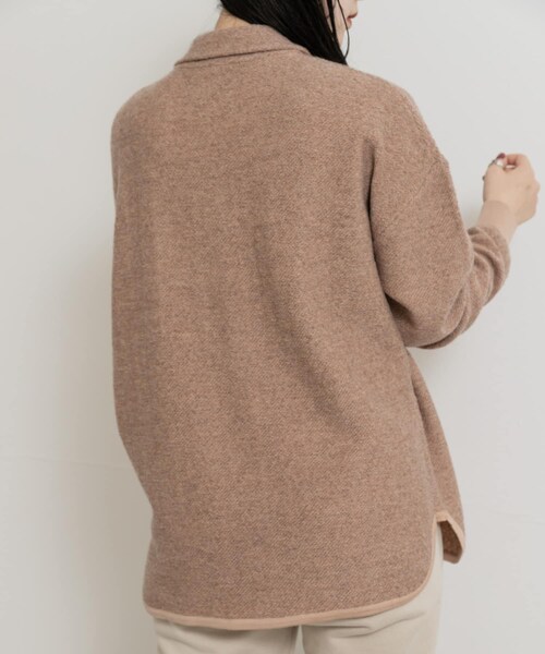 THE GOODLAND MARKET（ザグッドランドマーケット）の「FFM　TWEEDLIKE SHIRTS（カーディガン/ボレロ・レディース・Black/Beige・1/2）」の13枚目の写真