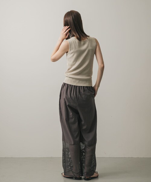 SENSE OF PLACE by URBAN RESEARCH（センスオブプレイスバイアーバンリサーチ）の「インドシシュウメッシュイージーパンツ（その他パンツ・レディース・IVORY/CHARCOAL/BLUE・one）」の18枚目の写真