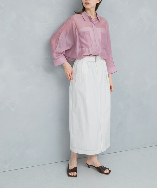 URBAN RESEARCH ROSSO（アーバンリサーチロッソ）の「ベルト付スカート（スカート・レディース・khaki/white/orange・FREE）」の6枚目の写真