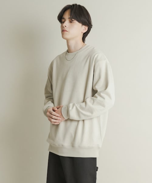 SENSE OF PLACE by URBAN RESEARCH（センスオブプレイスバイアーバンリサーチ）の「フェイクスエードクルーネックスウェット（スウェット・メンズ・GRAY/CHARCOAL/D.BROWN/GREIGE・M/L）」の4枚目の写真