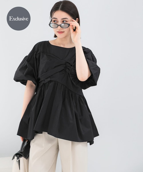 URBAN RESEARCH ROSSO（アーバンリサーチロッソ）の「『別注』ELENDEEK×ROSSO　GATHER BLOUSE（シャツ/ブラウス・レディース・O.WHT/BLK/BLU・Free）」の2枚目の写真