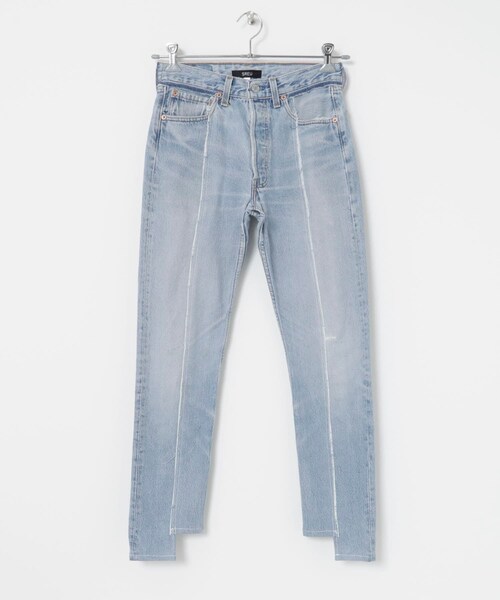 THE GOODLAND MARKET（ザグッドランドマーケット）の「SREU　リブデニムパンツ（デニムパンツ・レディース・BLACK/BLUE・M/L）」の2枚目の写真