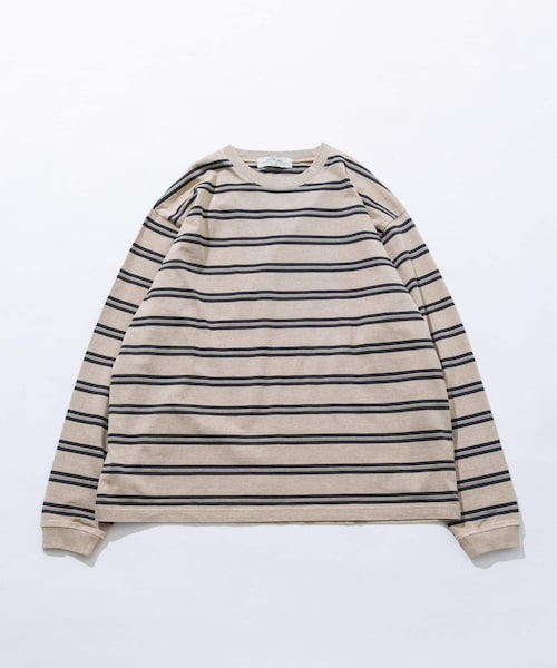 URBAN RESEARCH Sonny Label（アーバンリサーチサニーレーベル）の「ピグメントボーダーロングスリーブTシャツ（Tシャツ/カットソー・メンズ・ベージュ/ブラック・M/L）」の16枚目の写真