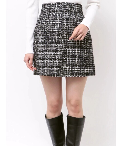 MERCURYDUO（マーキュリーデュオ）の「ツイード台形ミニスカート（スカート・レディース・ブラック・S/M）」の8枚目の写真