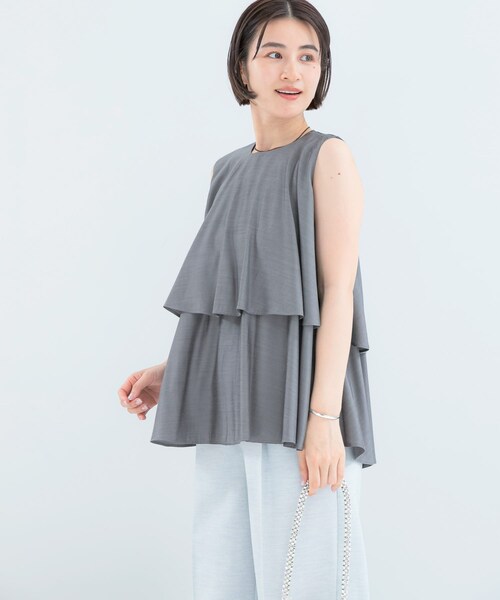 URBAN RESEARCH ROSSO（アーバンリサーチロッソ）の「レイヤードフレアブラウス（シャツ/ブラウス・レディース・CH.BLACK/BLUE/BABY PINK・Free）」の6枚目の写真