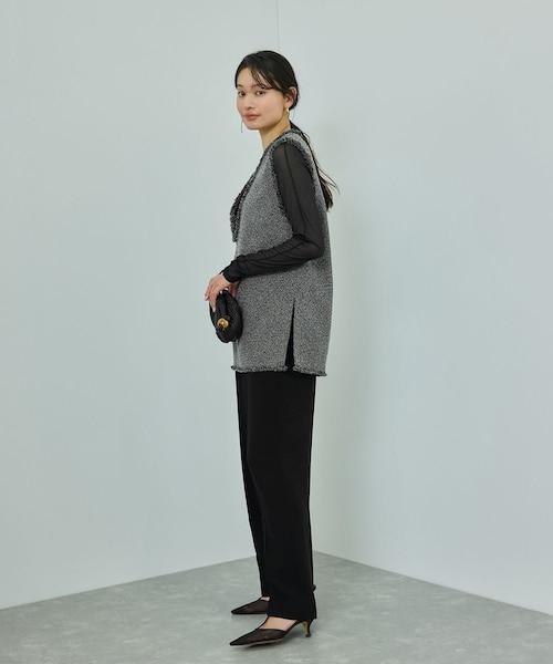 ROPE'（ロペ）の「【洗える】【WEB・一部店舗限定】サマーツイードオーバージレ（ベスト・レディース・ブラック系/キナリ系・F）」の16枚目の写真