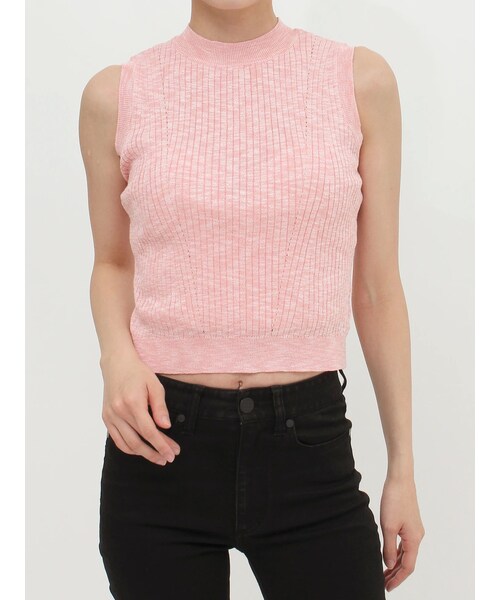 MURUA（ムルーア）の「ベーシックニットタンク（タンクトップ・レディース・ホワイト/ブラック/ピンク/アイスブルー・F）」の8枚目の写真