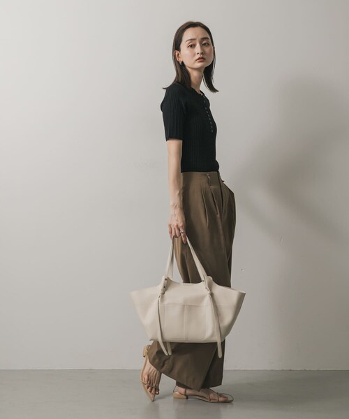SENSE OF PLACE by URBAN RESEARCH（センスオブプレイスバイアーバンリサーチ）の「アウトポケットトートバッグ（トートバッグ・レディース・BEIGE/BLACK/IVORY・one）」の8枚目の写真