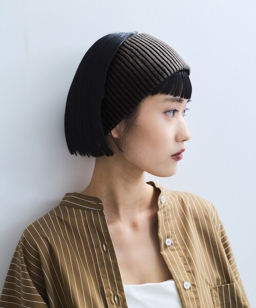 ADAM ET ROPE'（アダムエロペ）の「【WEB限定】ボリュームニットターバン（ヘアバンド・レディース・ブラック/チャコール/カーキ系/パープル・F）」の10枚目の写真