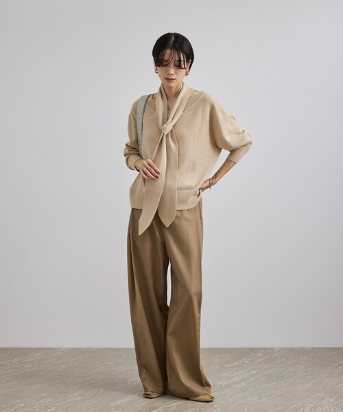 ADAM ET ROPE'（アダムエロペ）の「WOOL/CASH ウールカシミヤストール（ストール/ショール・レディース・ベージュ・F）」の4枚目の写真