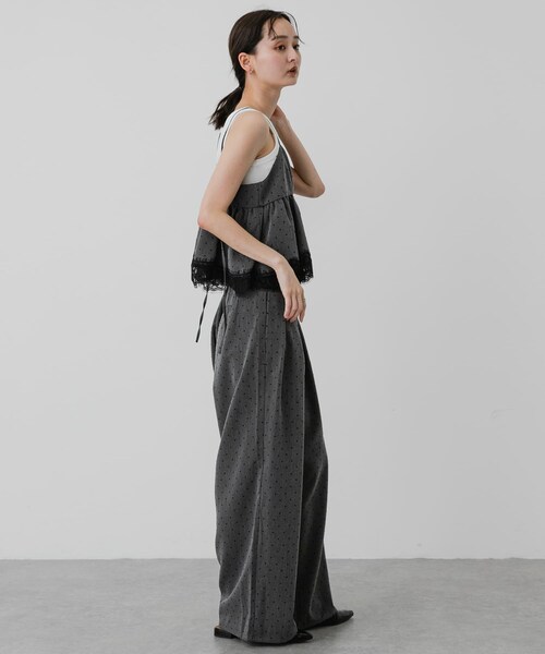 SENSE OF PLACE by URBAN RESEARCH(センスオブプレイスバイアーバンリサーチ)の「ドットツイルタックワイドパンツ(その他パンツ・レディース・GRAY/BROWN・One)」の9枚目の写真