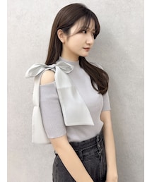 dazzlin | 半袖ワンショルリボンニットトップス(ニット/セーター)
