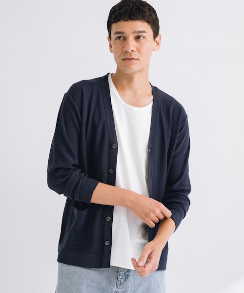 URBAN RESEARCH Sonny Label（アーバンリサーチサニーレーベル）の「リネン混ニットカーディガン（カーディガン/ボレロ・メンズ・チャコール/ナチュラル/ネイビー/ピンク・M/L）」の3枚目の写真