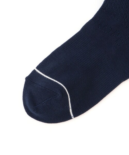 ROPE'（ロペ）の「ロゴ×透かし柄ミディ丈ソックス（ソックス/靴下・レディース・ブラック/ホワイト/ネイビー・F）」の8枚目の写真