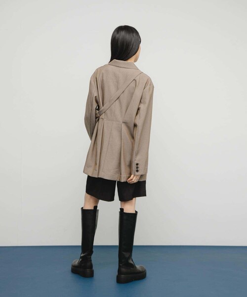 KBF（ケイビーエフ）の「バッグSETダブルジャケット（テーラードジャケット・レディース・BROWN MIX/GRAY MIX/BLACK・one）」の20枚目の写真