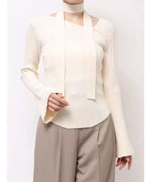 LAGUNAMOON | ボウタイアシンメトリーネックニットプルオーバー(ニット/セーター)