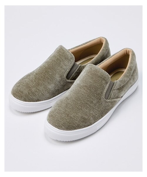 nissen（ニッセン）の「【ゆったり幅広】軽量スリッポンスニーカー（低反発中敷）（ワイズ４Ｅ）（スニーカー・メンズ・黒スウェット/グレースウェット/ネイビーデニム(スター柄)/ツイード/ピンクベージュ(刺しゅう)/レオパード(チュール)/ブラックレース/ホワイトレース/ベージュレース/ネイビーデニム(ペイズリー柄)/インディゴ/サックス/黒(タイダイ柄)/黒(コーデュロイ)/チャコールグレー(コーデュロイ)/ブラウン(チェック柄)/テラコッタ(チェック柄)/グリーン(型押し)/ブルーデニム(刺しゅう)/ラメシルバーパイソン(型押し)/グレーツイード/カーキ(コーデュロイ)/グレージュ(型押し)/パープル(ツイード調)・M=23.0~23.5cm/4E/L=24.0~24.5cm/4E/LL=25.0~25.5cm/4E/3L=26.0~26.5cm/4E）」の17枚目の写真