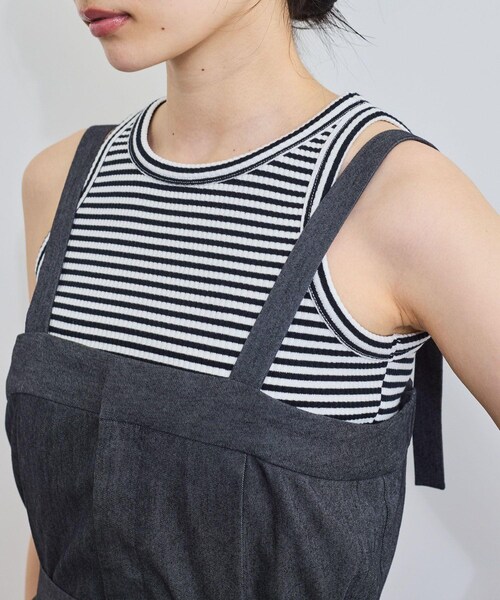 VIS（ビス）の「ベルト付きベアサロペット（サロペット/オーバーオール・レディース・ブラック系/ブルー・F）」の19枚目の写真