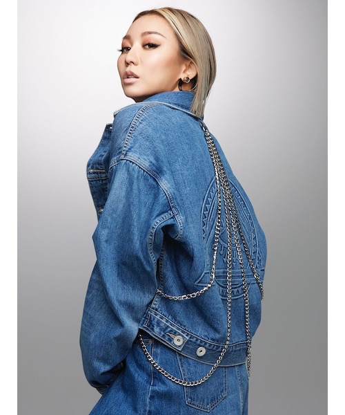 倖田來未× GYDA デニムジャケット haruki(GYDA)｜GYDAのデニムジャケットを使ったコーディネート