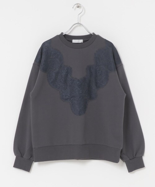 SENSE OF PLACE by URBAN RESEARCH（センスオブプレイスバイアーバンリサーチ）の「レースルーズスウェット（スウェット・レディース・GRAY/OATMEAL/CHARCOAL・One）」の10枚目の写真