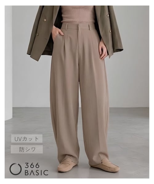 nissen（ニッセン）の「カーブパンツ（UVカット・防シワ）〈大きいサイズ有〉（パンツ・レディース・ベージュ/グレー/ブラック/モカブラウン/オフホワイト/アッシュベージュ・S/M/L/LL/3L）」の5枚目の写真