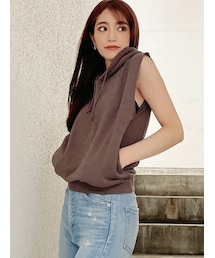 GYDA | 【SETUP着用可】ダメージノースリーブパーカー(Tシャツ/カットソー)