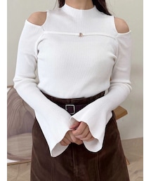 MERCURYDUO | ショルダースリットナローストラップニット(ニット/セーター)