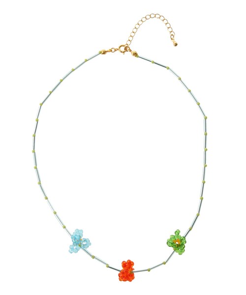 merry jenny（メリージェニー）の「【casselini】ビーズフラワーネックレス（ネックレス・レディース・ミックス/シルバー/クリア・F）」の2枚目の写真