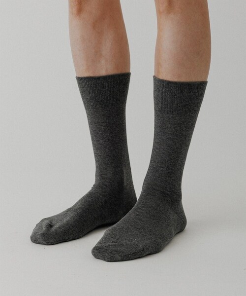 ADAM ET ROPE'（アダムエロペ）の「コーミング 天竺編みソックス（ソックス/靴下・メンズ・ブラック/チャコール/オフホワイト・L/M）」の11枚目の写真