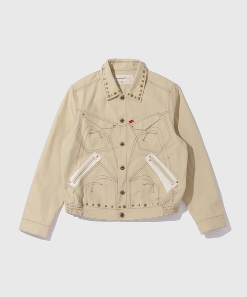 ADAM ET ROPE'（アダムエロペ）の「【PLATEAU STUDIO/プラトー スタジオ】Draft worker jacket（その他アウター・メンズ・ブラック/キナリ・1/2）」の2枚目の写真