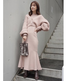 MERCURYDUO | 3WAYバックディティールカーデセットニットワンピース(ワンピース)