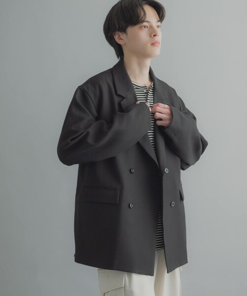 SENSE OF PLACE by URBAN RESEARCH（センスオブプレイスバイアーバンリサーチ）の「『撥水/防花粉』SKINProofダブルテーラードジャケット（テーラードジャケット・メンズ・BLACK/BROWN/BLUE GRAY・M/L）」の18枚目の写真