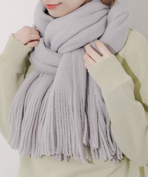 SMELLY（スメリー）の「ソフトボリュームマフラー（マフラー・レディース・WHT/BEG/GRY/CGY/L.BLU・-）」の3枚目の写真