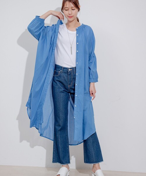 Jayro（ジャイロ）の「インド綿ボイルエリシャーリングワンピース（ワンピース・レディース・ブラック/ブルー/ピンク・M）」の3枚目の写真