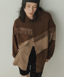 KBF | Siltrata Fringe pattern shirts(シャツ/ブラウス)